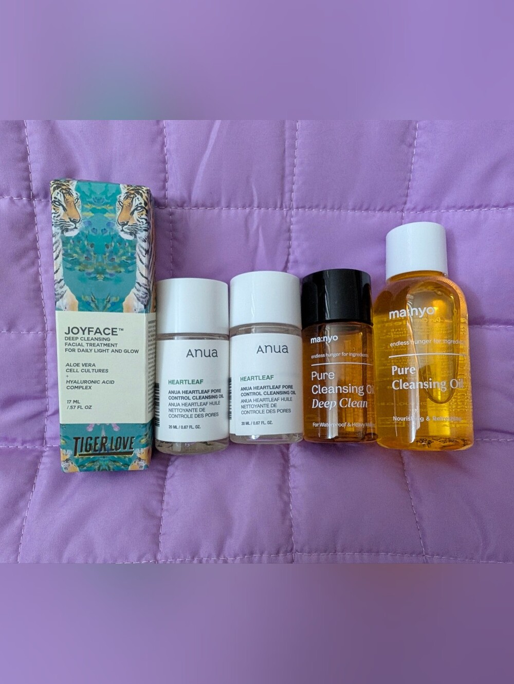 K-Beauty Cleansing Oil Bundle x5 | Anua + Ma:nyo + Joyface |Mini Travel Size|NWT